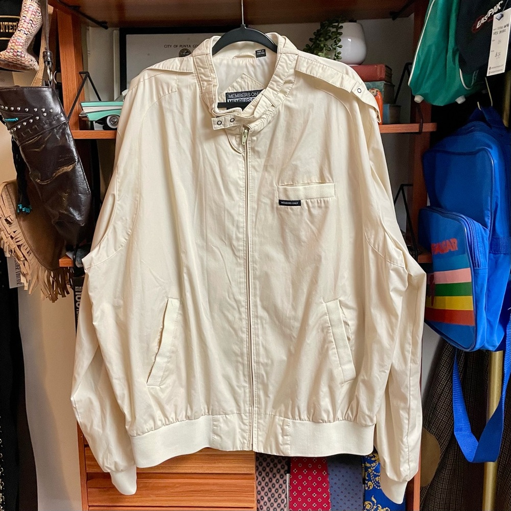 Vintage 1980s 1990s Members Only Jacket Beige/Cream Size XXT